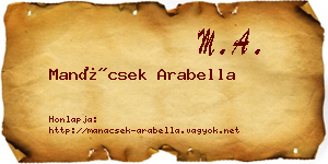 Manácsek Arabella névjegykártya